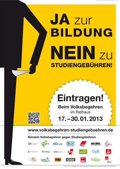 Plakat zum Volksbegehren