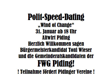 Einladunt zum Polit-Speed-Dating